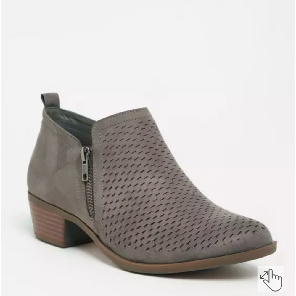 Torrid Taupe Perforated Ankle Bootie (WW)